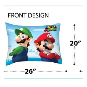 Super Mario Brothers Pillow Sham. Twin size.